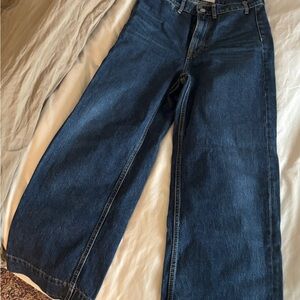 Wide-Leg Blue Jeans